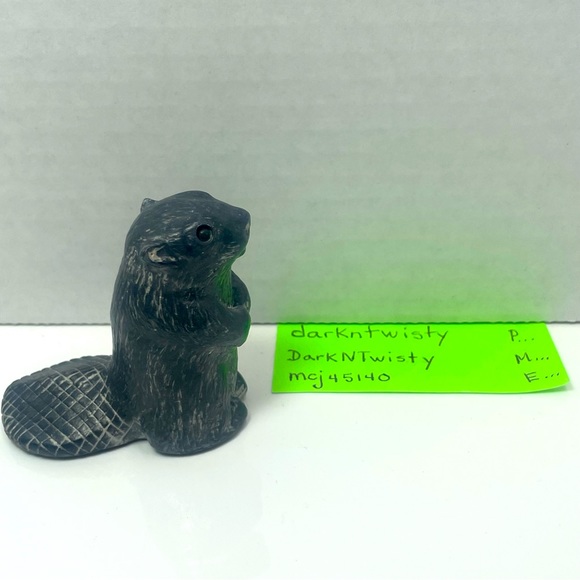 NWOT Vintage The Wolf Sculptures Canada Soapstone Beaver - Picture 5 of 16
